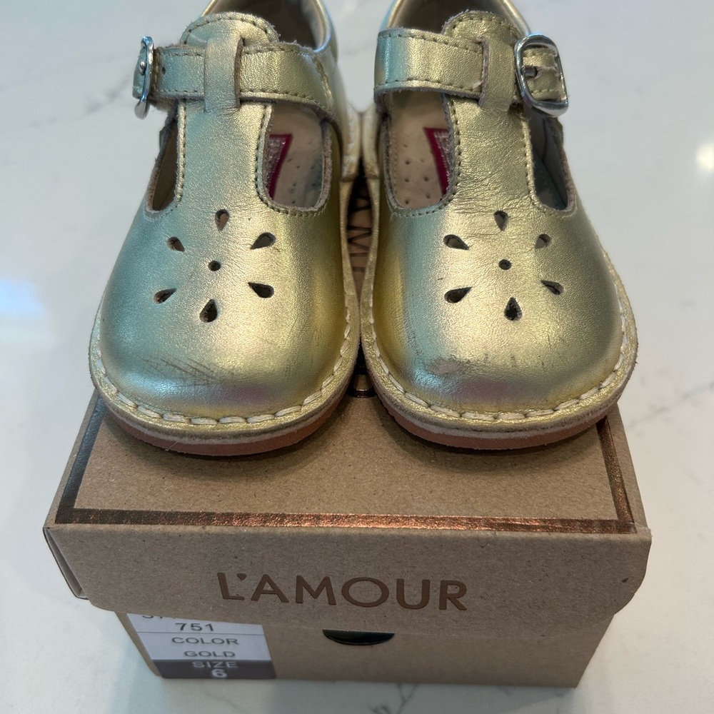 L'Amour Gold Kids Shoes